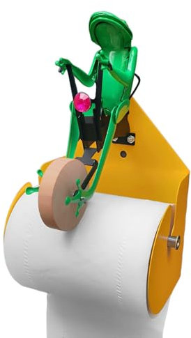 Toilettenpapierhalter froschs Fahrrad, Toilettenpapierhalter Mit froschs Mit Auf Dem Einrad, Verstellbarer An Der Wand Montierter Froschrollenhalter, Für Küche, Toilette, Badezimmer