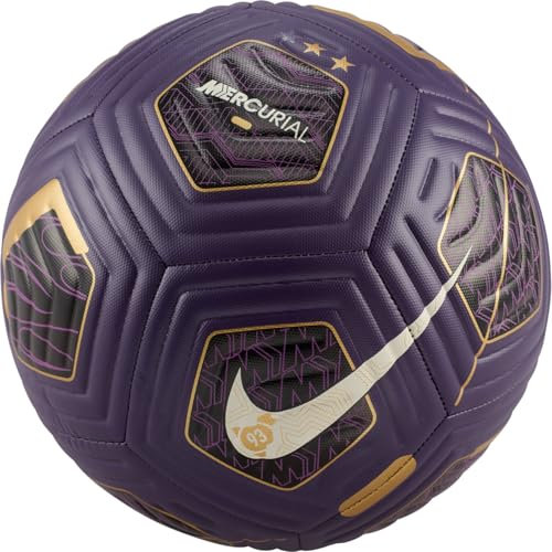 Nike Kylian Mbappé Academy Soccer Ball, Grand Purple/Black/MTLC Gold Coin/White, HJ7028-585, 4