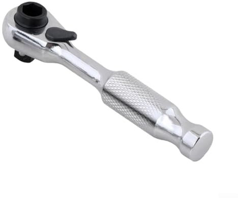 Niceminiwall Chiave a cricchetto da 1/4, cacciavite 2 in 1 e chiave a bussola, chiave a cricchetto reversibile a testa flessibile, mini chiave a cricchetto strumento di riparazione manuale (2 in 1)