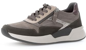 Gabor Damen Low-Top Sneaker, Frauen Sneaker,Sport-Dynamic,g-Weite,glatt-Leder,antikrosa,silbrt,Casual,Fashion,Mohair/Sherwood k.,41 EU / 7.5 UK