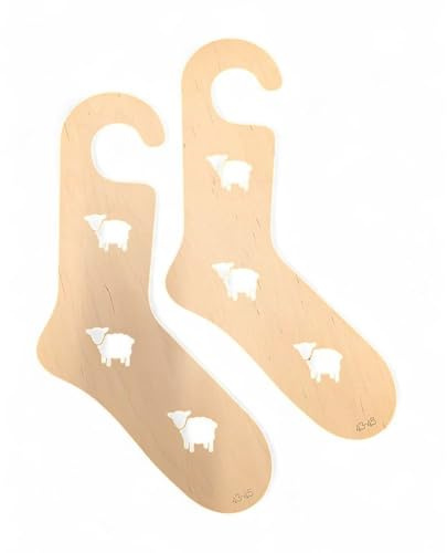 Wooden Sock Blockers – One Pair - Birch Plywood Sheep-Motif Sock Shapers for Knitting – Smooth Finish – Sock Mould - Sock Display - X Large (UK 9.5-11 / EU 43-45)