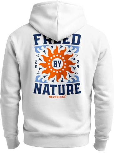 Neverless® Herren Sweatjacke Backprint Nature Outdoor Design Zipjacke Zip-Hoodie Männer Fashion Streetstyle
