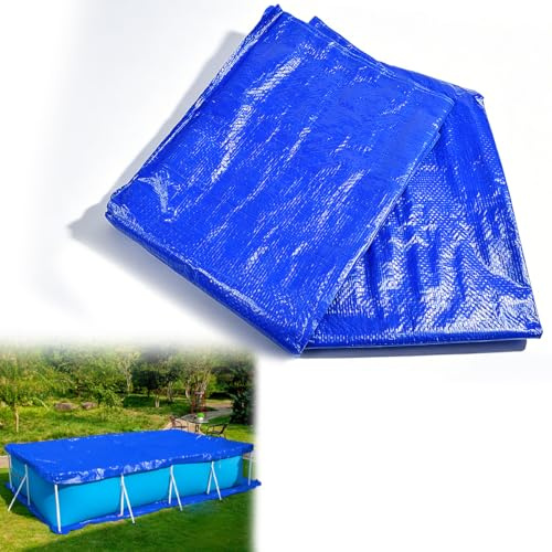 KAGEYMB Pool Bodenplane Bodenschutzplane 295x206cm Blau wasserdichte Quadratisch Poolmatte Faltbar Schwimmbadbodenschutz Outdoor Pools Ground Cloth Pools Ground Cloth für Rahmenpool Aufblasbaren Pool