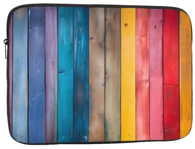 Custodia impermeabile per computer portatile da 17 pollici, compatibile con MacBook Chromebook da 15,6, 16, 17, con venature del legno colorate