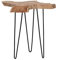 LEBENSwohnART Teak Beistelltisch DINDING ca. D75-90cm Massivholz Konsolentisch Baumkante Tisch