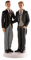 Dekora- 305008 Figurine Mariage Gay pour Le Gâteau 2 Hommes 19 cm, Noir