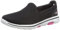 Skechers Women's GO Walk 5 Slip On Trainers, Black Textile Hot Pink Trim, 8 UK
