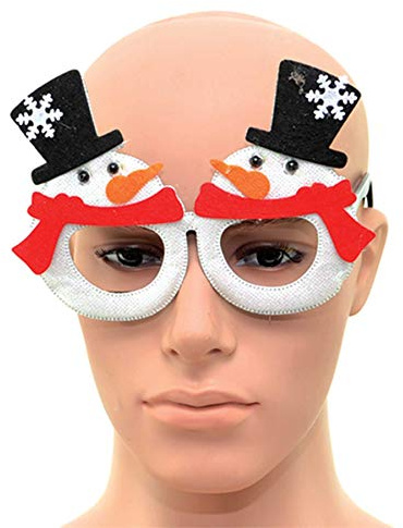 Silver Hoo-Ho Christmas Party Glasses Fancy Xmas Dress Novelty Party Accessories Supplies Selfie Photo Props Bag Stocking Fillers