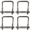 Cavallotto a U quadrato in acciaio inossidabile 304, M6 x 40 mm x 80 mm, da fissare (confezione da 4)