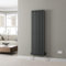 DuraTherm® 1600 x 480mm Anthracite Vertical Designer Radiator Single Column Oval Tube Modern Central Heating Panel Bathroom Radiators