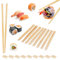 Relaxdays 100 Paar Asia Deluxe Essstäbchen, Wiederverwendbare Stäbchen, Chopsticks Set, rutschfest, 24 cm, Bambus, Natur