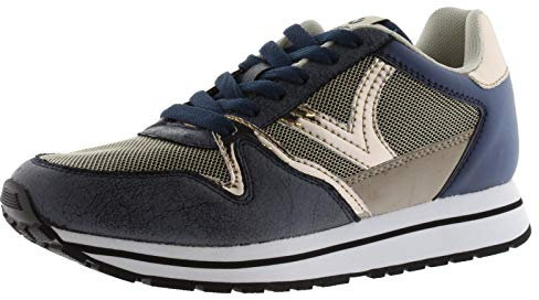 victoria Plano Basket Cometa Rejilla con Piezas Metalizadas SUPERPUESTAS 1141119-WOMEN para Mujer Marino 36