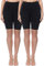 Merry Style Damen Sport Leggings kurz Sportleggings Radlerhose Sporthose aus Baumwolle 2 Pack MS10-200 (Schwarz/Schwarz(2Pack), XS)