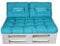 LILENO HOME Palettenkissen Set Aqua - Set 2: (1x Sitzteil + 2X Rückenteil klein) - Polster für Europaletten - Palettenkissen Outdoor als Sitzkissen für Palettenmöbel