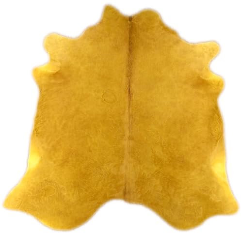 generisch KUHFELL STIERFELL GELB GEFÄRBT ca. 200 x 170 cm Fell Teppich VON KUHFELLE ONLINE