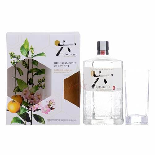 Roku Gin The Japanese Craft Ginl in Geschenkbox mit Glas 43,00% 0,70 lt.