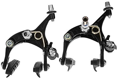 Bnineteenteam Rennrad Bremse, Aluminiumlegierung V-förmig Mechanisch Doppelgelenk-Bremssatz, Schwarz, Rennrad, 2 Stück