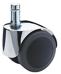 Proroll | Stuhlrolle | Rad-Ø 50 mm | VE 5 Stk | mit Steckbolzen mit Klemmring | verchromt | 11 x 22 mm | weich | für harte Böden