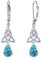 Türkis Ohrringe Damen,925 Sterling Silber Keltische Knoten Ohrhänger Ohrringe Ohrstecker Huggie Hoops Creolen Baumeln Hebel Tropfenohrringe Schmuck Geschenk für Mädchen Kinder