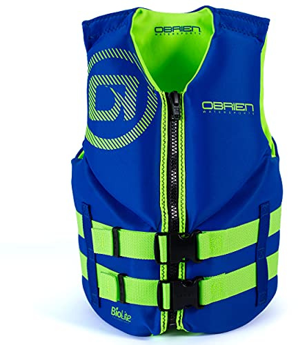 O'Brien Jr Neoprene Life Jacket USCG Approved, 77-125lbs, Blue