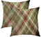 Batmerry Plaid Pillow Covers 16x16 Inch Set of 2, Tartan Wool Tartan Fabric Plaid Britain Clothing Material Scotland Double Sided Decorative Pillows Cases Throw Pillows Covers