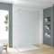 Walkin Dusche Freistehend 77 cm breit 200 cm hoch Begehbare Duschabtrennung Duschwand Glas Duschtrennwand Echtglas ESG 8 mm klar Nano Beschichtung Stabilisator Chrom | OHNE Wandprofil OHNE Duschwanne