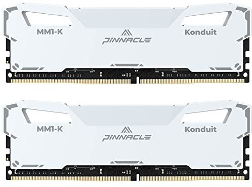 Timetec Pinnacle Konduit 32GB Kit(2x16GB) DDR4 3200MHz PC4-25600 CL16-20-20-40 XMP2.0 Overclocking 1.35V Dual Rank Compatible for AMD and Intel Desktop Gaming PC Memory Module - White