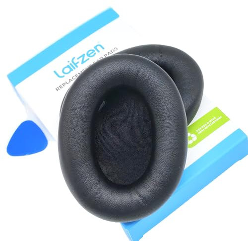 Lambskin XM4 Ohrpolster für Sony WH-1000XM4 Kopfhörer, Ersatz 1000 XM 4, echtes Schaffell-Leder, Ohrpolster, Ohrenschützer, Bezüge (schwarz)