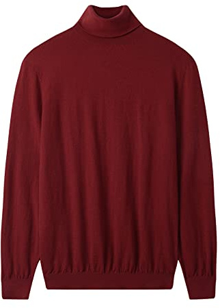 ZHILI Pull Homme col roulé Automne Rollneck Laine mérinos Chaude tricoté