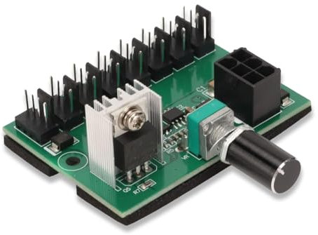 Lüfter Verteiler Controller Hub, Unterstützt 2510 2 P/3 P/4 P Lüfters Chnitt Stellen, 12V Geschwindigkeit 8 Wege Distributor, Dicke Klebe Unterseite Geeignet für 4 Pin, 3 Pin und 2 Pin Fans