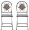 Warmiehomy Garden Chairs Folding Mosaic Dining Chairs Set of 2 Outdoor Patio Seats with Backrest