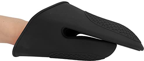 2 Guanti da Forno, Guanti da Forno Antiscivolo in Silicone, Guanti da Cucina, Guanto Silicone da Cucina, Gadget da Cucina Addensati Per Cucinare E Cuocere(nero)