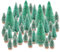 NiCoLa 35Pcs Miniature Christmas Tree, Mini Artificial Snow Frost Trees Mini Sisal Snow Frost Trees, Wooden Base Christmas Tree for Christmas Party and Home Holiday Decoration