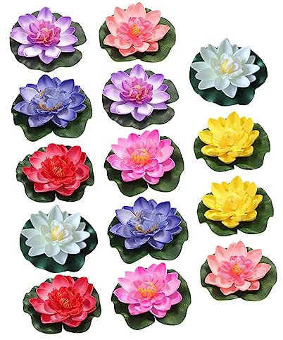 Ipetboom 28stücke Künstliche Lotusblumen Realistische Schwimmende Dekoration Für Teich Aquarium Und Garten Für Natur Und Wasserlandschaften