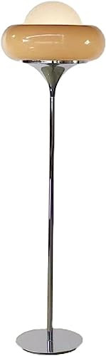 VONGAZ Luminaire sur Pied Lampadaire Rétro Fer Lampadaire Oeuf Tarte Lampadaire Luxe Verre Abat-Jour Lampadaire Lampadaires pour Salon Chambre Lampe sur Pied Lampadaire sur Pied