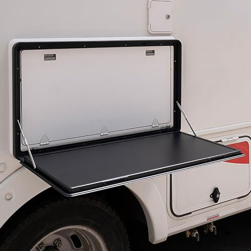 Picknick Wandtisch für Den Außenbereich, Klapptische Zur Wandmontage, Abschließbarer Wohnmobiltisch, Hochwertiger Tisch aus Aluminiumlegierung für Wohnmobile ( Color : Negro , Size : 80x45cm/31.5x17.7