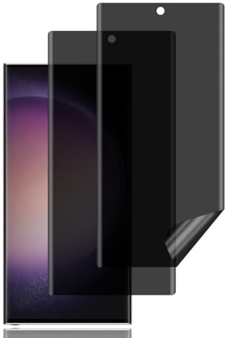 Protector Pantalla Privacidad para Samsung Galaxy S23 Ultra, 2 Piezas | Antiespia Película TPU Flexible para Samsung Galaxy S23 Ultra 5G, Compatible Huellas Dactilares ID, Sin Burbujas, Anti-Espía