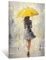 ZXHYWYM Abstraktes Mädchen Gemälde Drucke Frau mit gelbem Regenschirm Leinwandbilder elegante Kunstwerke für Mädchenzimmer Schlafzimmer Wanddekoration gerahmt(Bild-3, (40.00 x 60.00 cms))