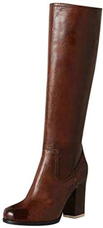 HANXIULIN Quad Rollschuh Günstig Dicke Stiefel Fersenschuhe Zehenseite Damen Reißverschluss Mode Runde Damenstiefel Mit Tasche (Brown, 39)