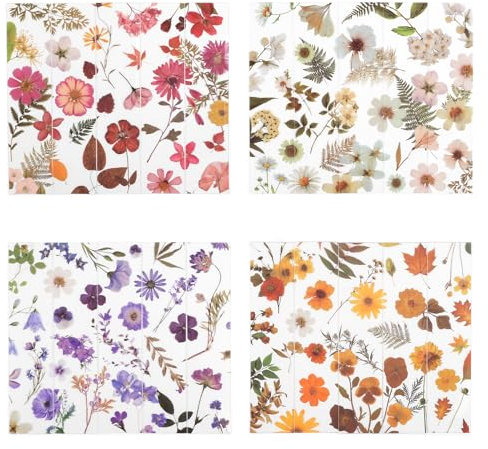 infeelme 20 Stück Gepresste Blumen-Lesezeichen, Transparente Lesezeichen Getrocknete Blumen, 13cmx3cm