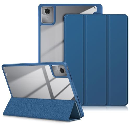 DINGGUAGUA for Lenovo Tab M11 Case 11 inch 2024 Release, with Pen Holder Tri-Fold Hard Shell Protective Tablet TB330FU Cover with Auto Wake/Sleep,Dark Blue