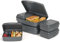 Hausfelder Brotdose für Snacks und Lunch, flache Brotdosen Set für Kinder und Erwachsene (SlateGrey, 6er Set)