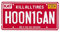 Hoonigan, Offizielles Merchandise, Metallkennzeichen, Nummernschild-Display, OG Arizona-Stil, Rot/Weiß