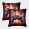 DHBANEIOK Gamepad Quadratische Kissenbezug 2er Set Unsichtbarem Reißverschluss Zuhause Dekoration Game Controller Zierkissenbezüge Für Sofa Bed Auto Büro Cafe 40x40cm