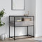 FENLAX Konsolentisch mit Schublade 75x40x75 cm Couchtisch Flurtisch mit Schublade Sideboard Konsolentisch mit Ablagen Beistelltisch Telefontisch Holz Holzwerkstoff&Metall Grau Sonoma