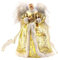 Yallmie 32Cm Weihnachtsengel Baumspitze, Christbaumspitze Engel Leuchtet Auf Baumspitze Engel, Weihnachtsbaumspitze Engel Stoff Weihnachtsbaum Spitze Engel für Weihnachtsbaum Party Home (Gold-1)