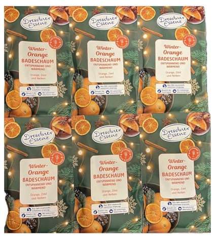 6er Pack Dresdner Essenz Badeschaum Winter-Orange 6 x 60 g