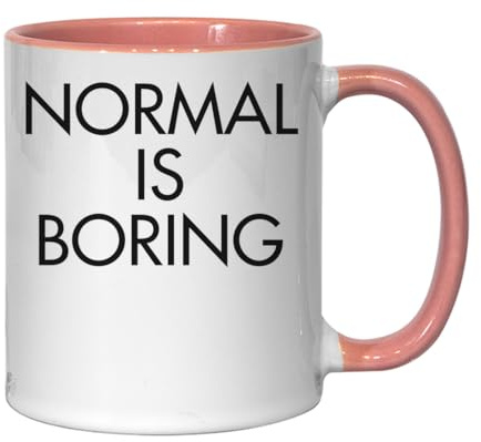 Atspauda Normal Is Boring Black Logo Ceramic Tea Coffee Mug Pink
