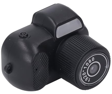 Micro Mini Appareil Photo Numérique, Appareil Photo Compact Vlogging avec écran de 0,96 Pouces, Batterie 180 MAh, Grand Angle de 160 Degrés, pour Webcam Casque Vélo Moto (avec
