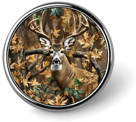Coole runde Brosche mit Hirsch-Tarnmuster, Jagd-Motiv, Anstecknadel, Krawatte, Anzug, Kleid, Zubehör für Männer und Frauen, Hochzeit, Geburtstag